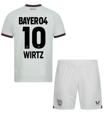 Bayer Leverkusen Florian Wirtz #10 Segunda Equipación Niños 2023-24 Manga Corta (+ Pantalones cortos)